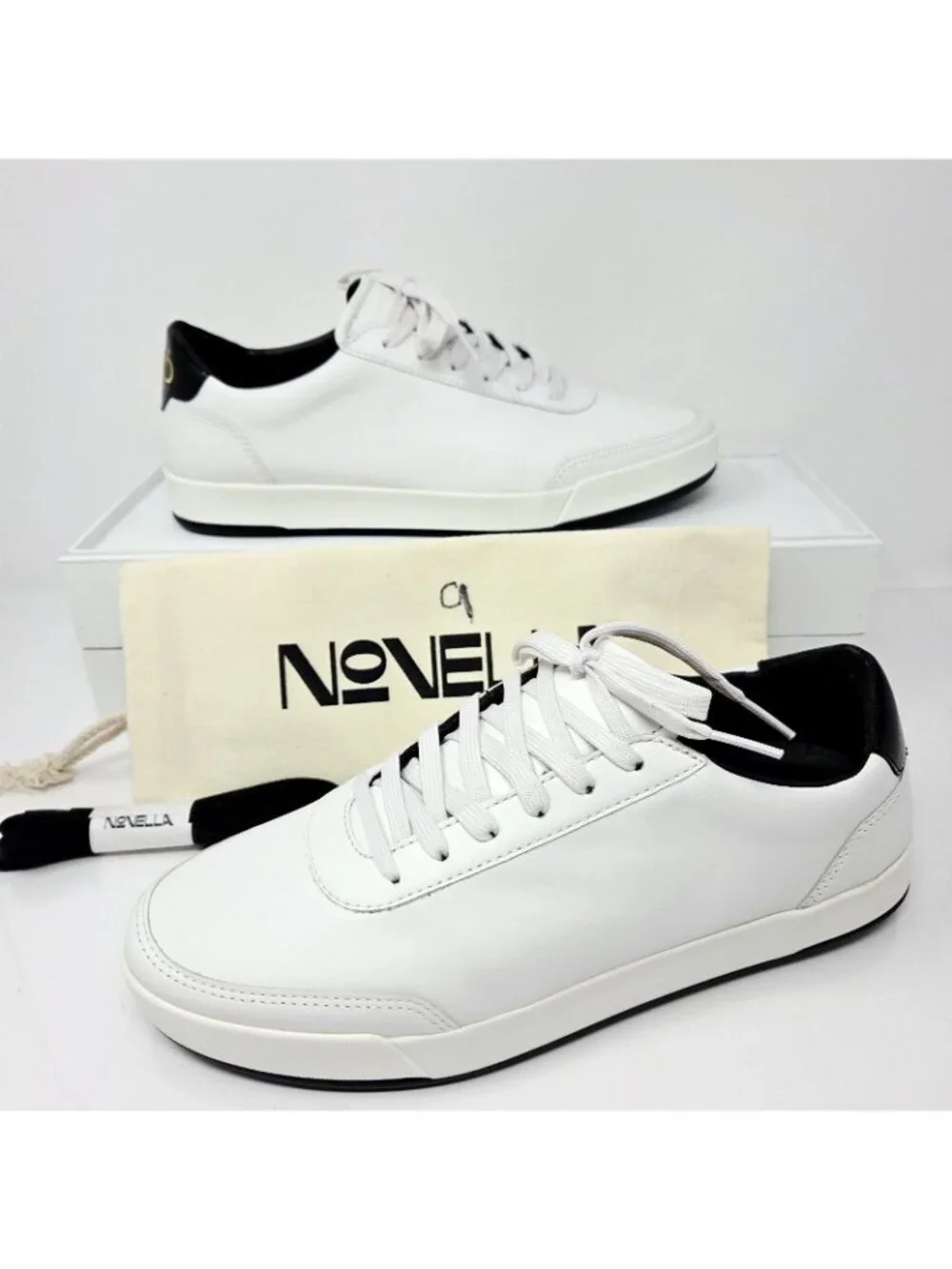 NEW Novella Preface Edition 1 Sneakers White Leather Mens 9 Womens 10.5 Low Top